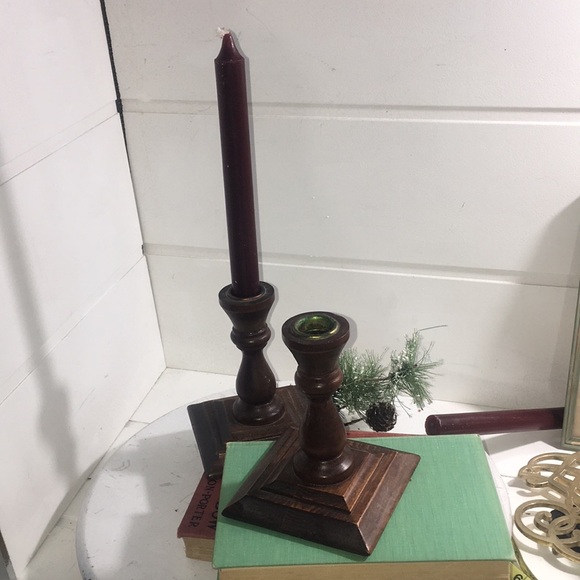Vintage wooden candle holders - Picture 7 of 8
